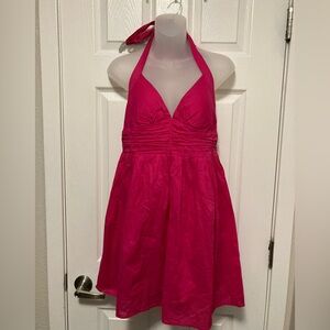 *Twenty One Vintage Hot Pink Y2K Halter Mini Dress #L